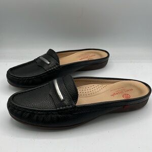 Marc Joseph New York Women's Black Leather Slip-On Loafer Slide Shoes 8